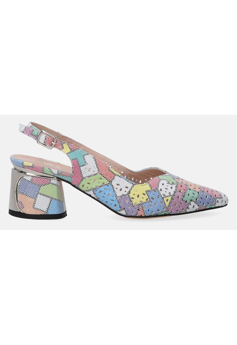 Pantofi din piele cu imprimeu geometric