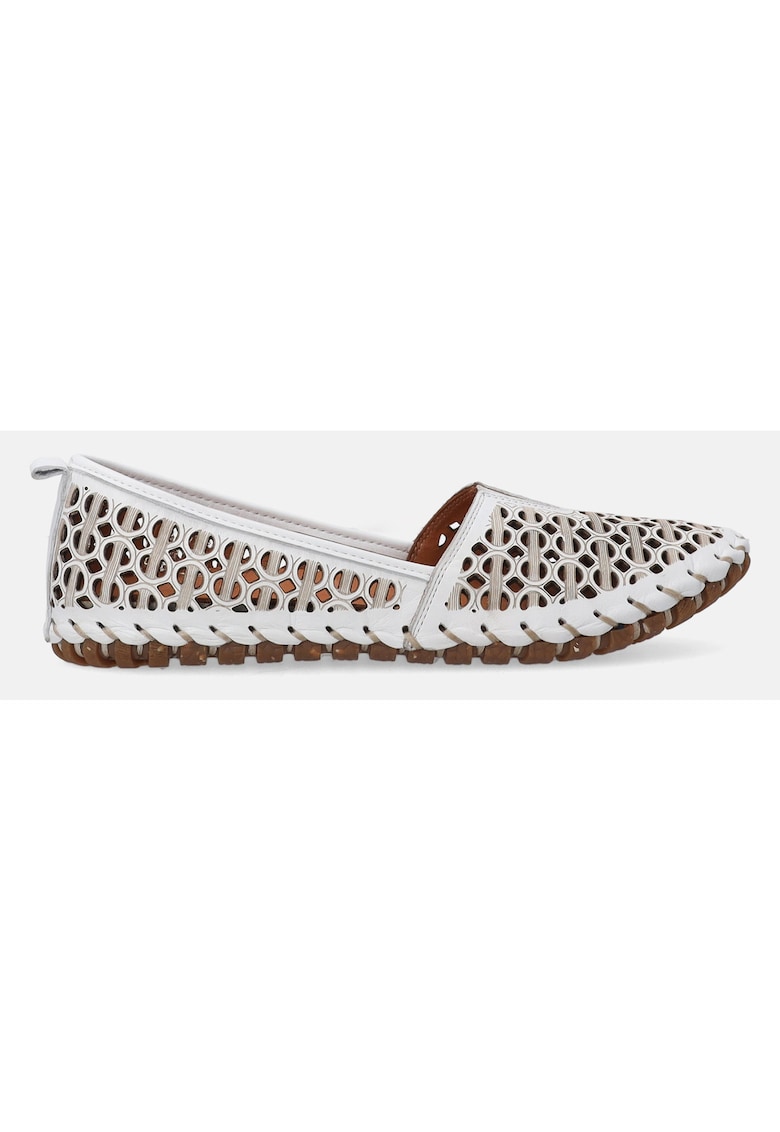Balerini din piele cu model perforat