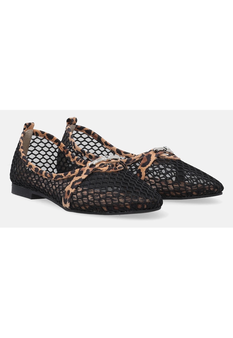 Balerini cu imprimeu animal print cu varf rotund -