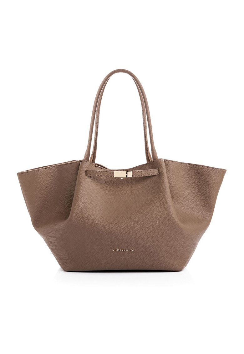 Geanta tote de piele ecologica - Maro taupe - 27x52x13