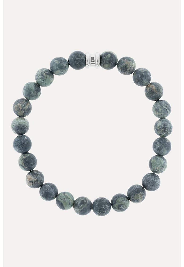 Bratara de otel inoxodabil cu jasp - Albastru antichizat