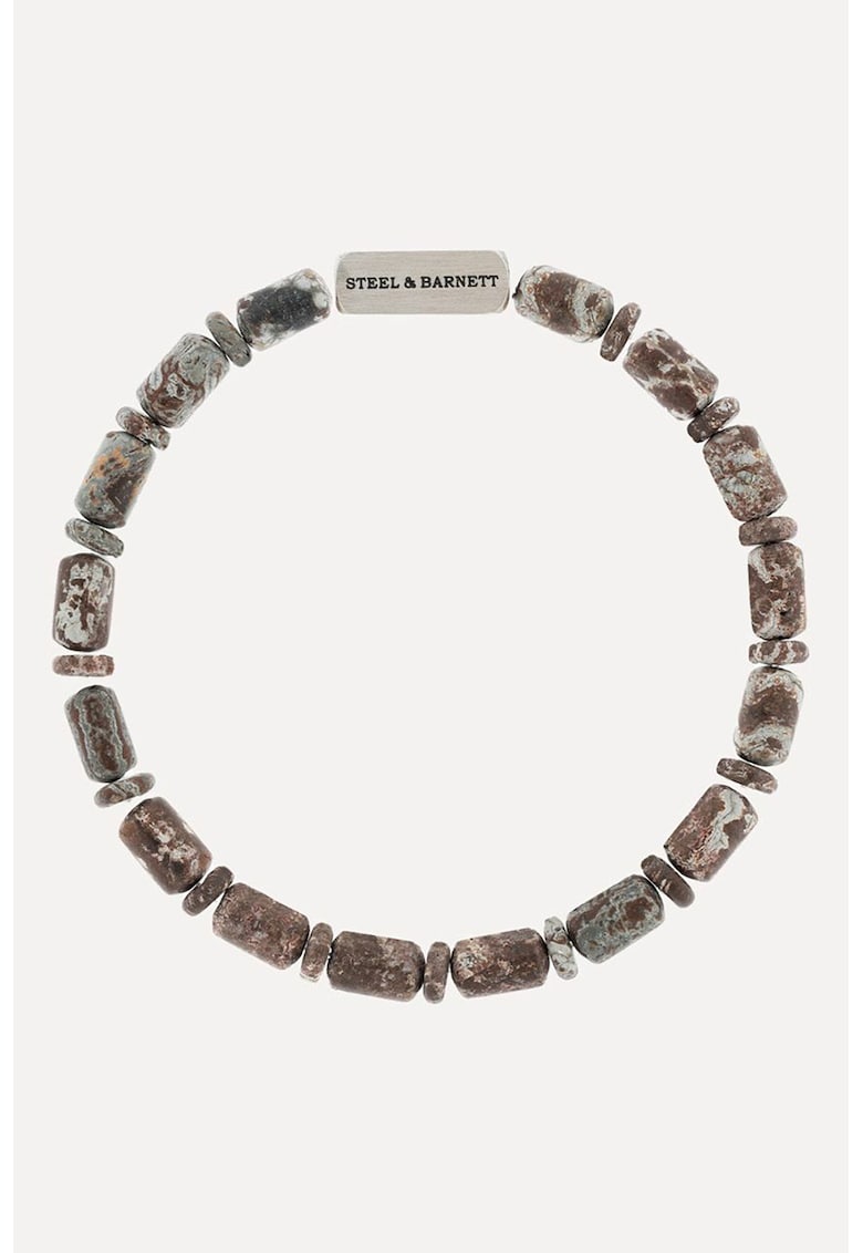 Bratara de otel inoxodabil cu sodalit - Maro/Gri