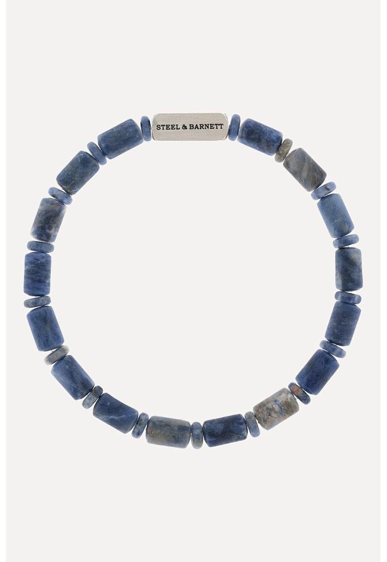 Bratara de otel inoxodabil cu sodalit - Albastru paun