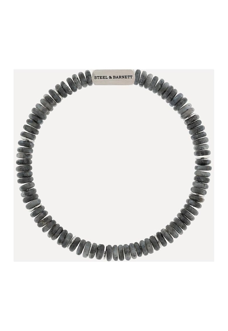 Bratara din otel inoxidabil decorata cu pietre semipretioase 316L - Gri