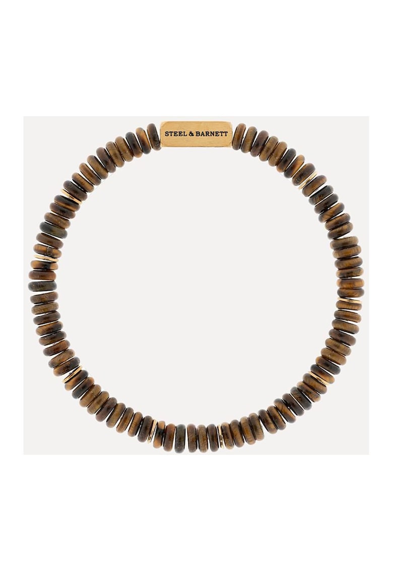 Bratara decoarata cu pietre naturale - Auriu/Maro