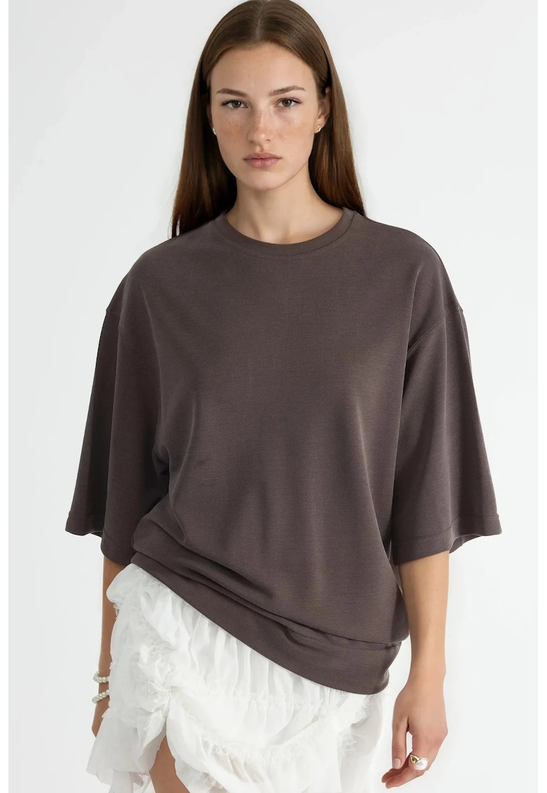 Tricou dama - Maro - Guler rotund