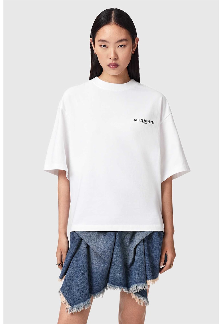 Tricou lejer cu imprimeu pe partea din spate Halis Amelie - Gri/Alb optic