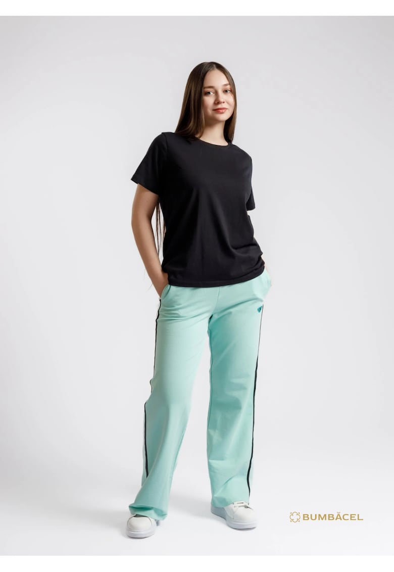 Tricou uniton din bumbac - cu maneca scurta - pentru dame