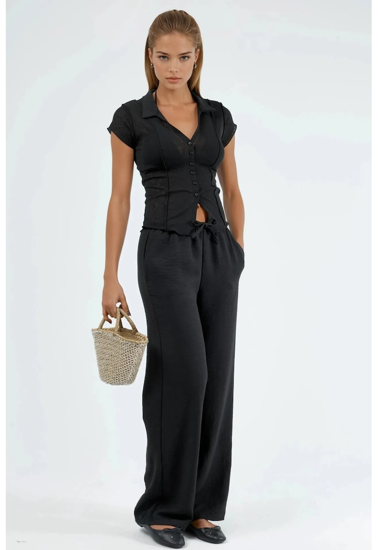 Pantaloni dama croiala dreapta - negru