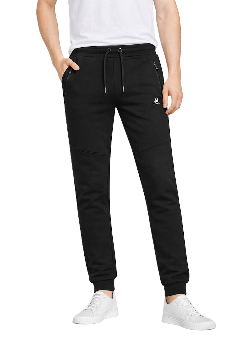 Pantaloni de trening regular fit cu buzunare cu fermoar