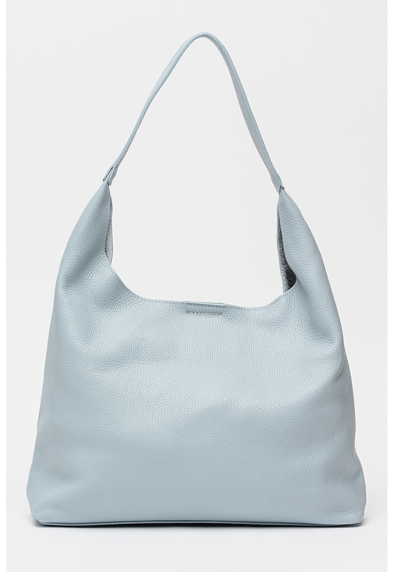 Geanta hobo de piele cu etui detasabil - Albastru deschis