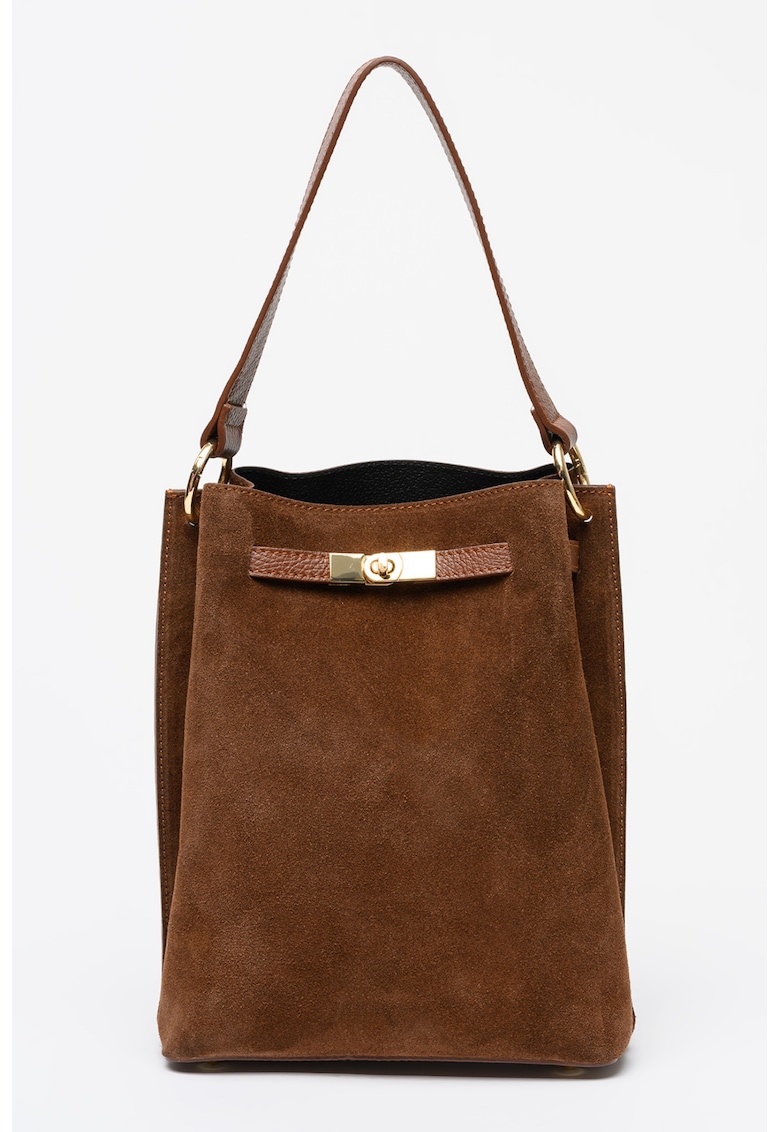 Geanta bucket de piele intoarsa - Maro Siena