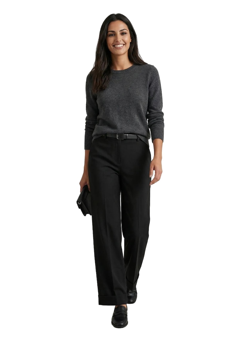 Pantaloni dama - Negru - Talie inalta