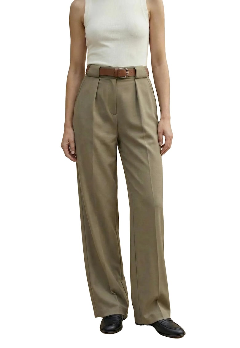 Pantaloni dama - Kaki - Talie inalta
