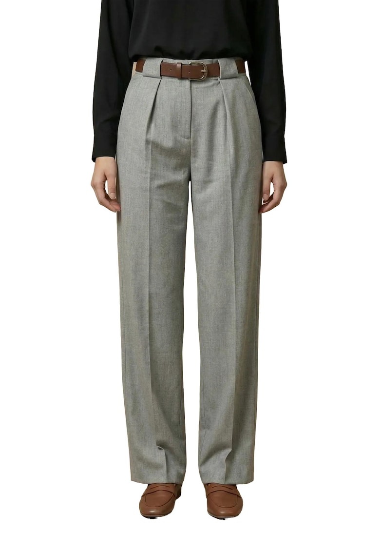 Pantaloni - Gri - Talie inalta