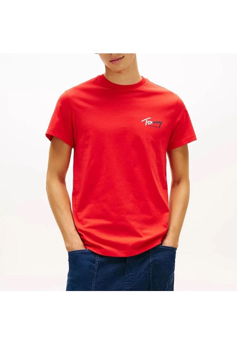 Tricou barbati TJM SLIM SIGN CHEST SS TEE EXT - Bumbac - Rosu - Rosu