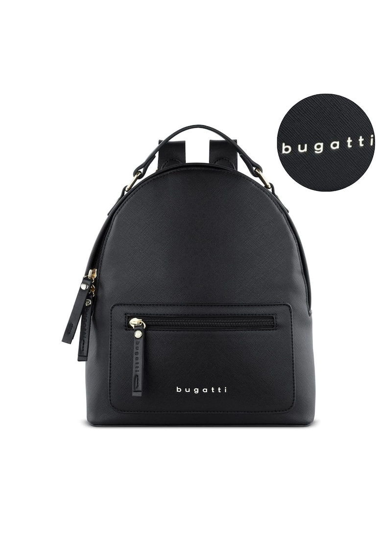 Rucsac dama Ella - piele ecologica finisaj Saffiano - Compartimentare inteligenta - Usor - Modern si Functional - Negru - 496630S