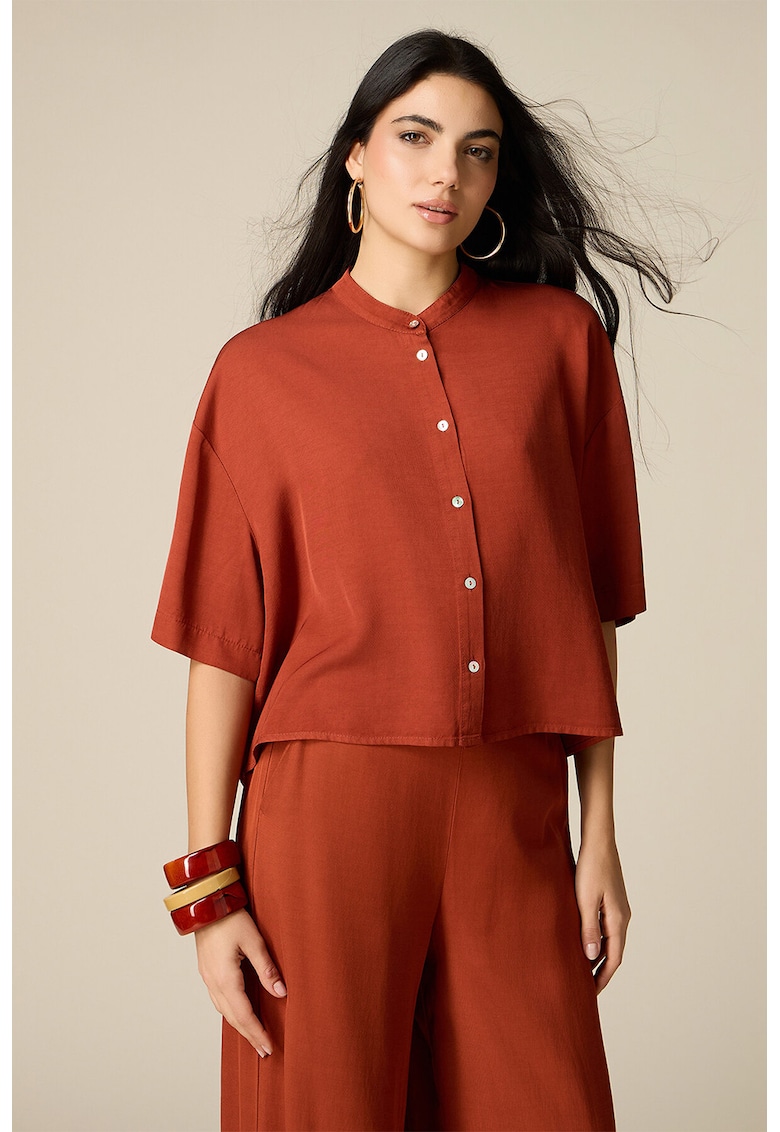 Bluza cu maneci cazute - Caramiziu