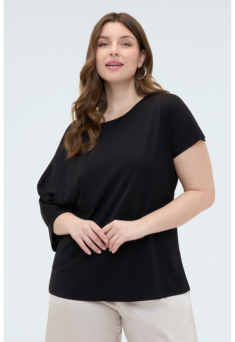 Bluza cu maneci asimetrice - Negru