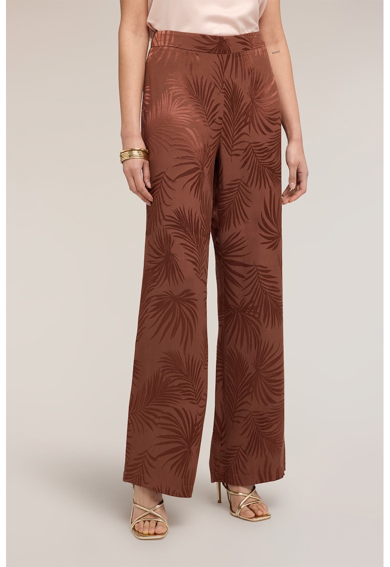 Pantaloni ampli cu model - Maro inchis