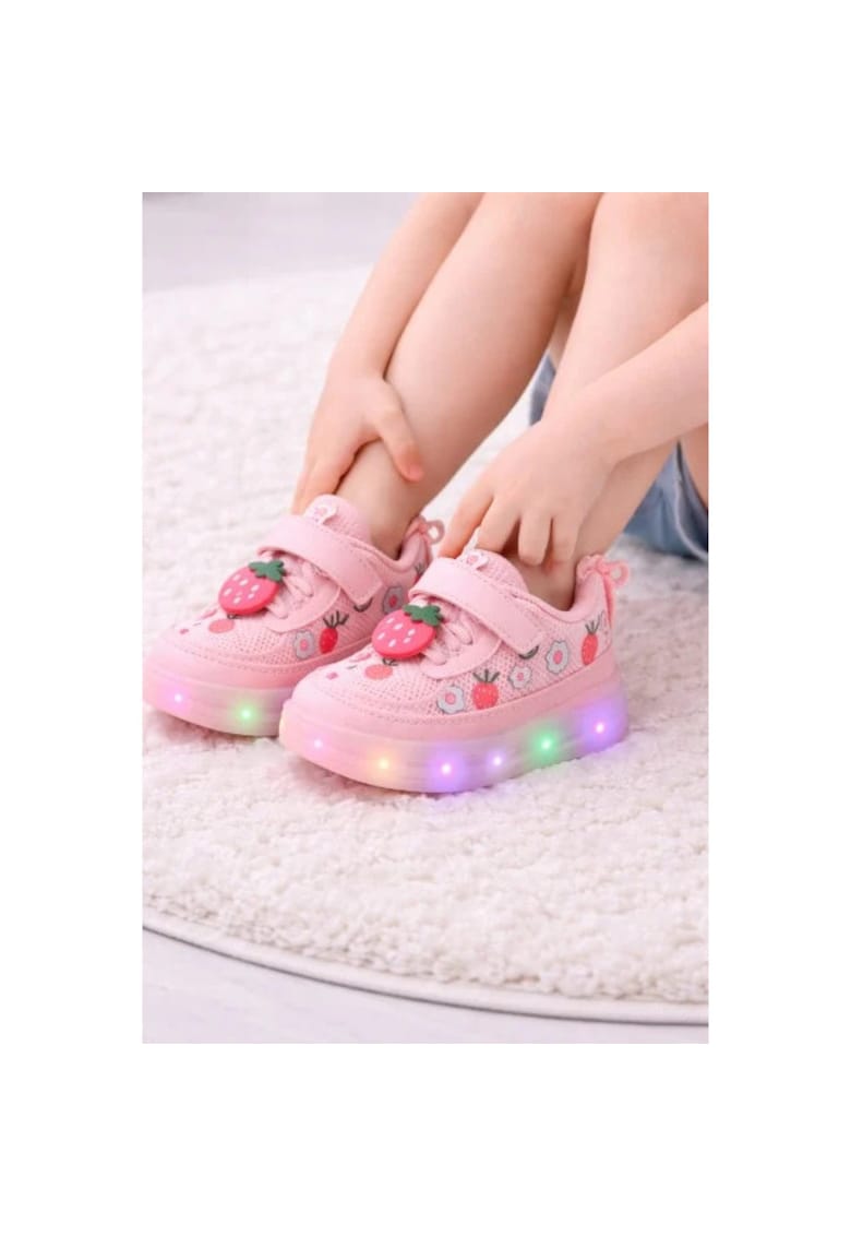 Adidasi roz cu luminite Capsunele - Roz
