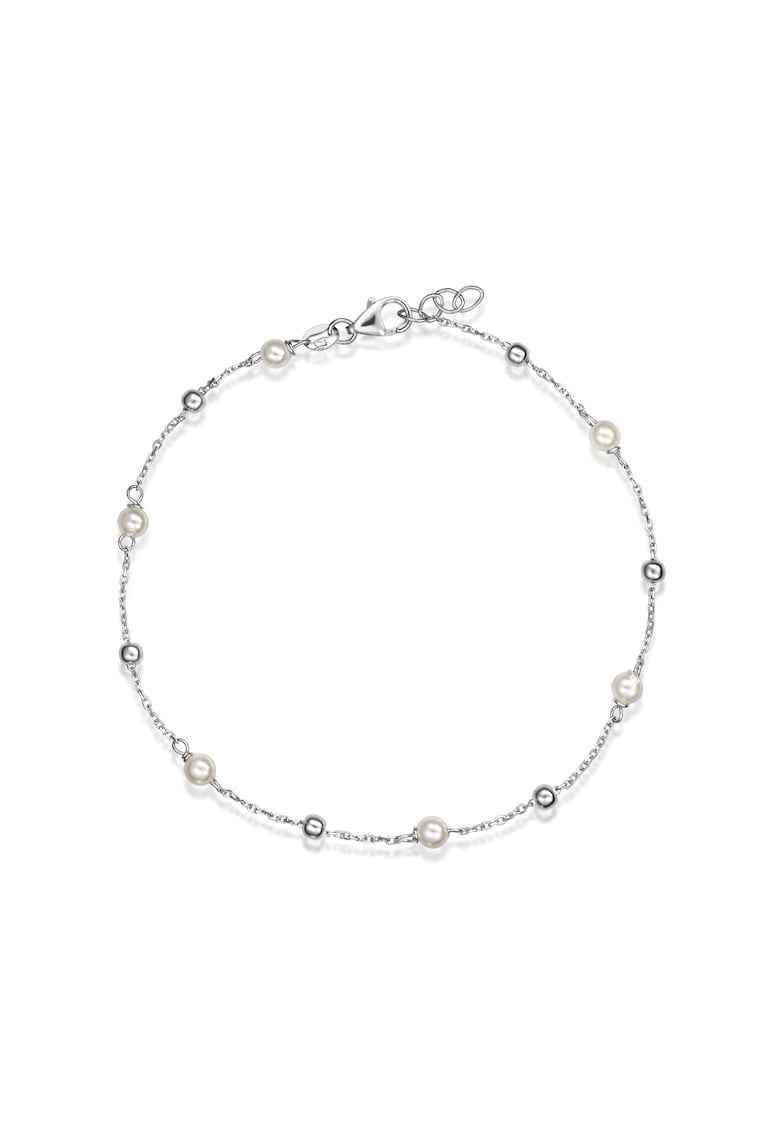 Bratara pentru fete - aur alb 14 KT - model cu perle
