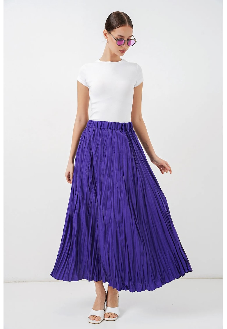 Fusta maxi texturata - mov - poliester