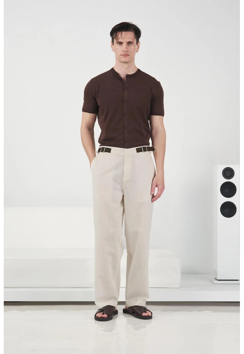 Pantaloni barbati - croiala dreapta - bej - 100% bumbac