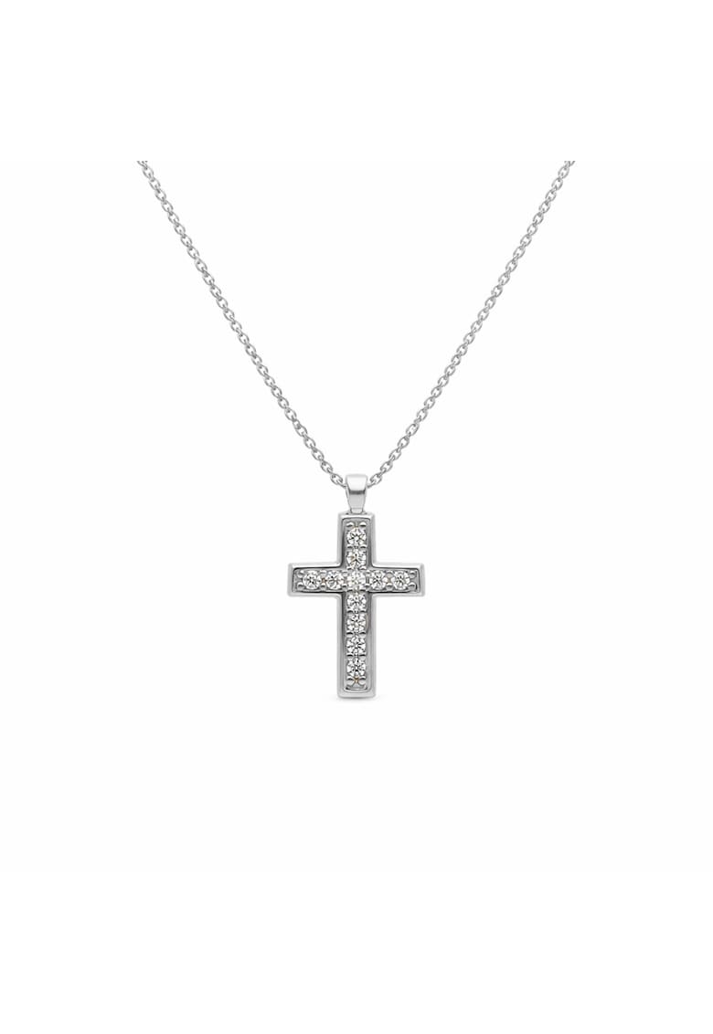 Lantisor din aur alb cu cruciulita - lungime reglabila