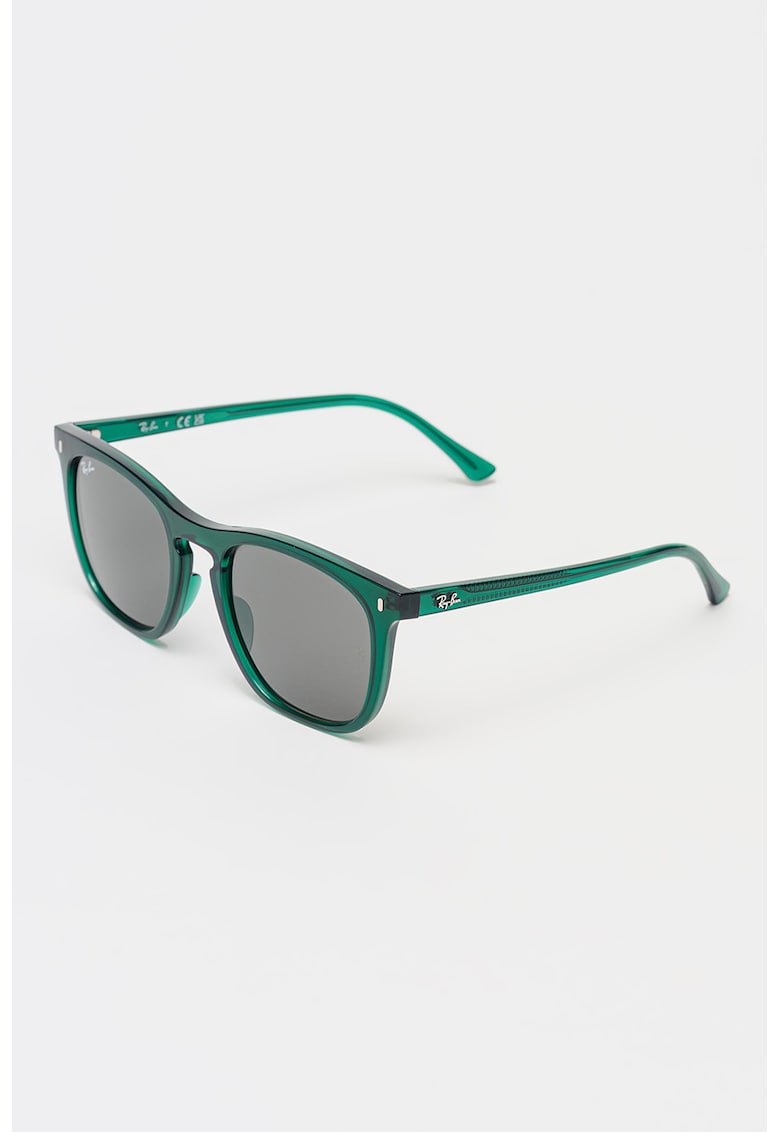 Ochelari de soare patrati unisex cu lentile uni - Verde englez