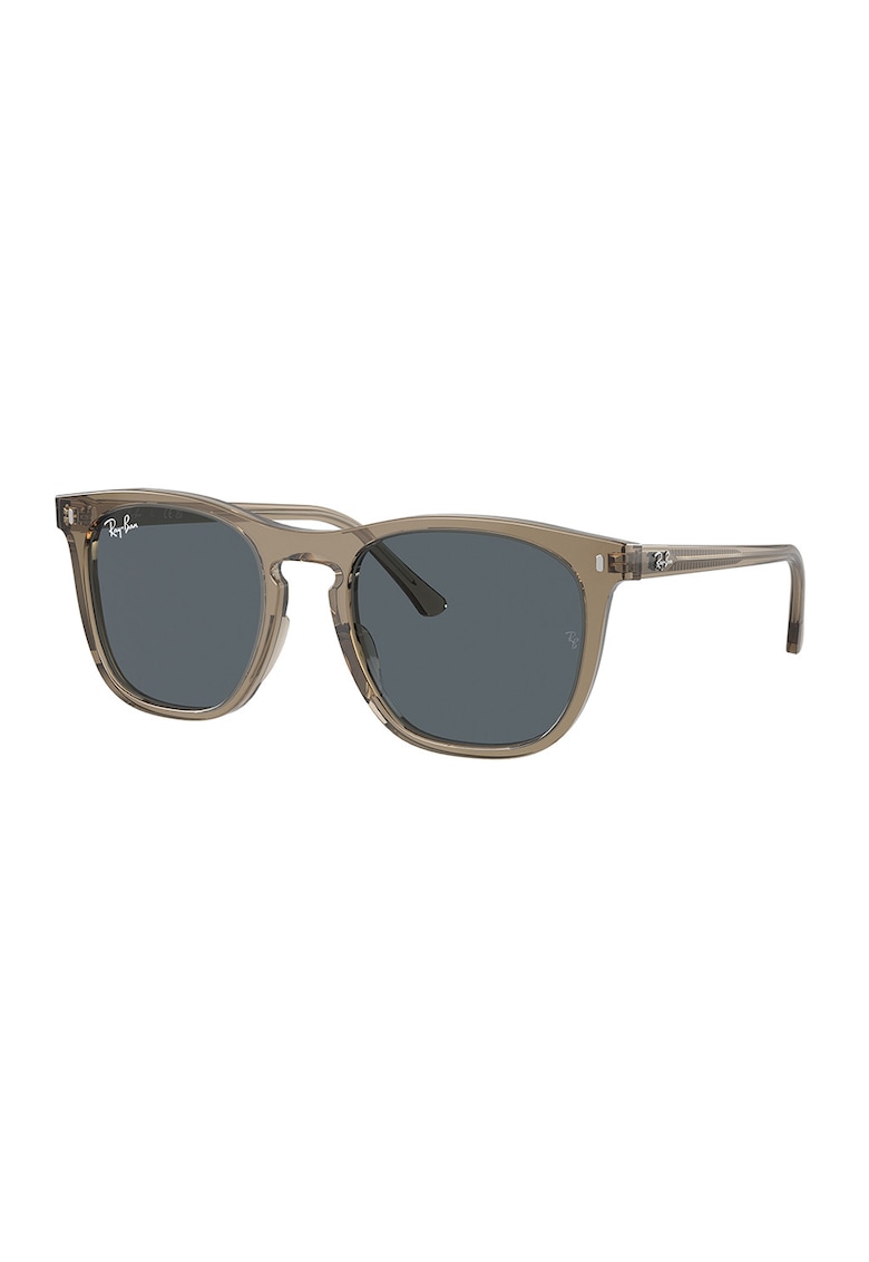 Ochelari de soare patrati unisex cu lentile uni - Maro deschis