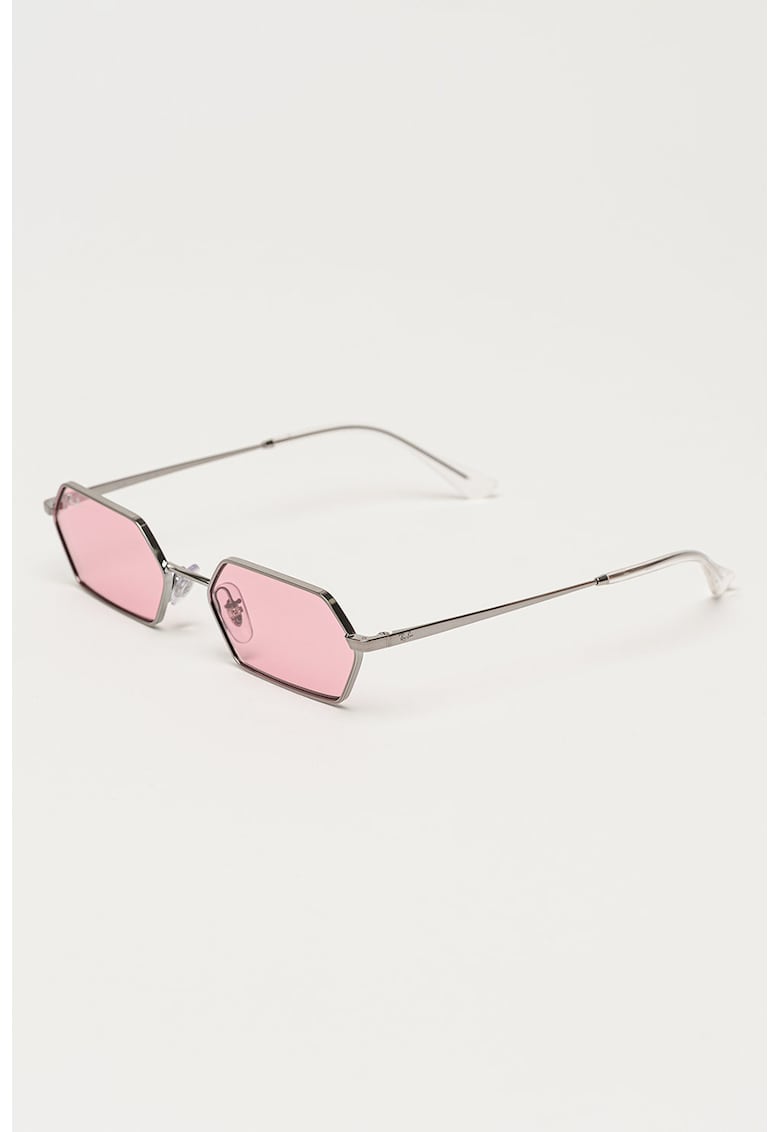 Ochelari de soare hexagonali unisex - Argintiu/Transparent