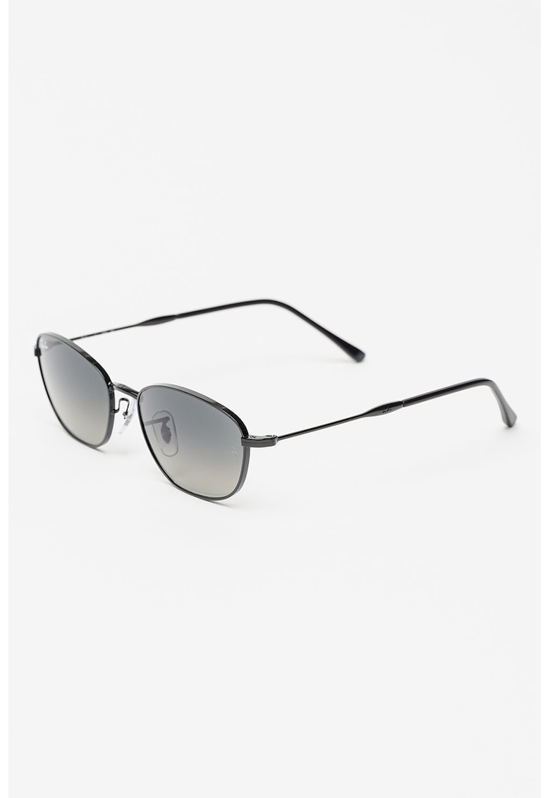 Ochelari de soare cu lentile ovale - Negru/Negru stins