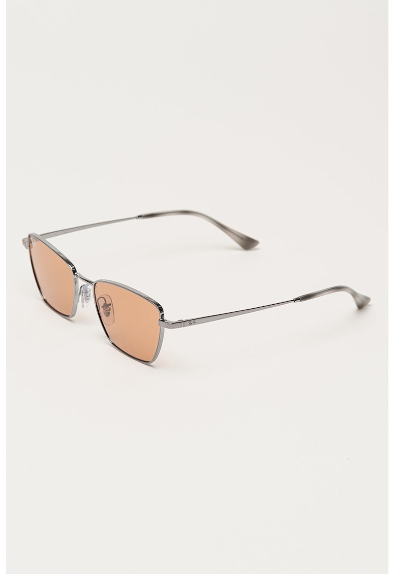 Ochelari de soare butterfly unisex polarizati cu rama metalica - Argintiu/Transparent