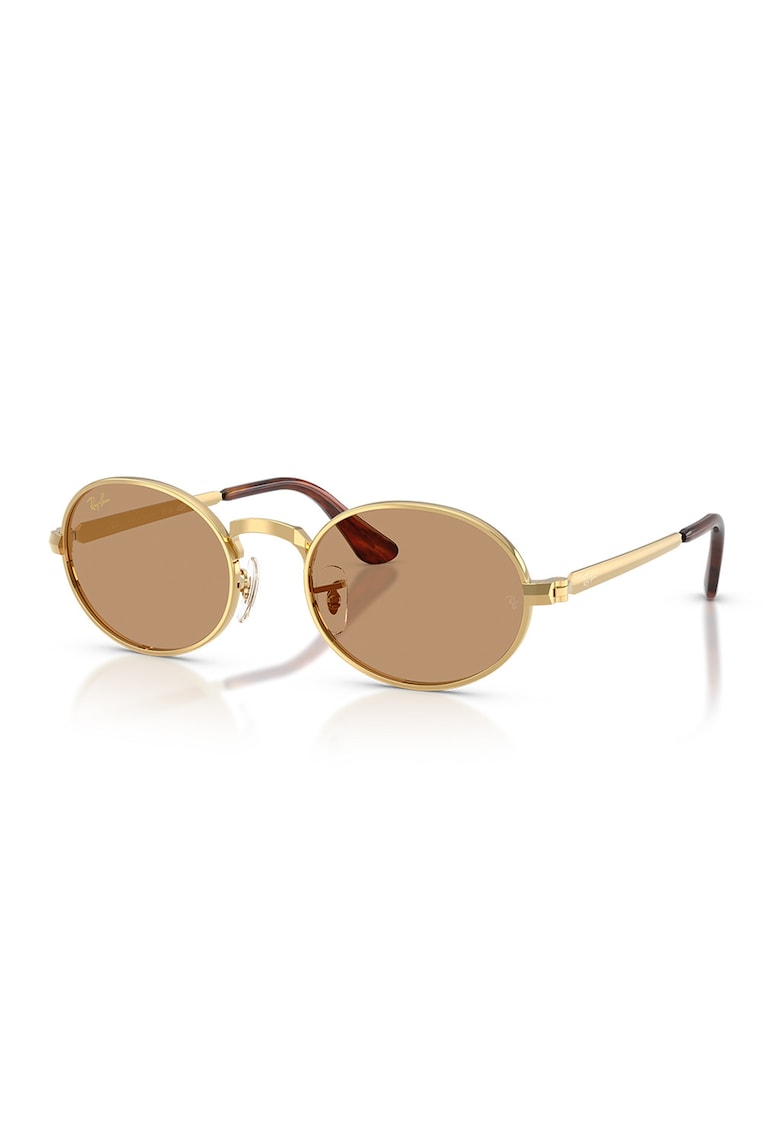 Ochelari de soare ovali unisex cu logo A$AP ROCKY - Auriu/Transparent