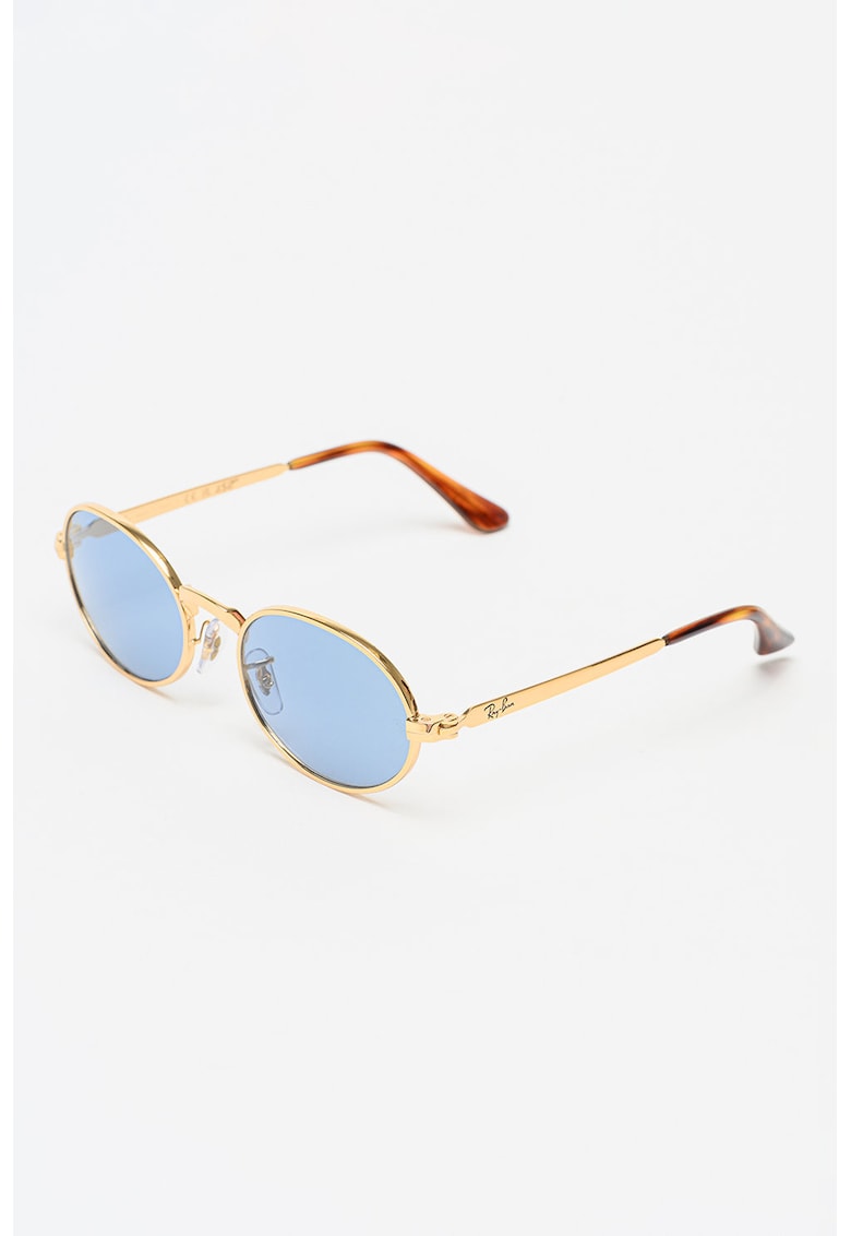 Ochelari de soare ovali unisex cu logo A$AP ROCKY - Auriu/Maro