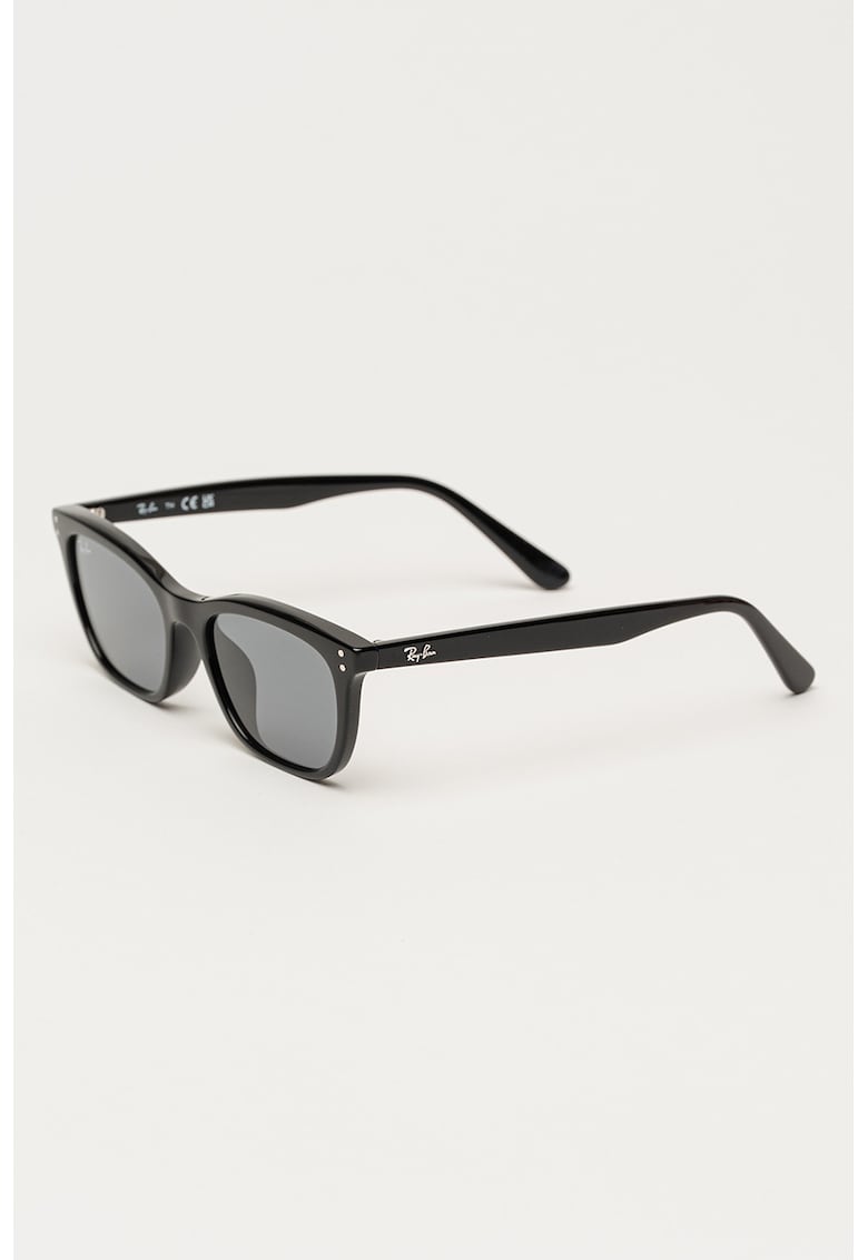Ochelari de soare rotunzi unisex cu rama metalica - Negru -