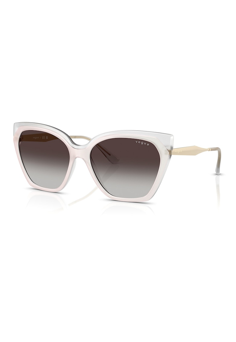 Ochelari de soare cat-eye cu lentile in degrade - Alb/Alb fildes/Gri deschis