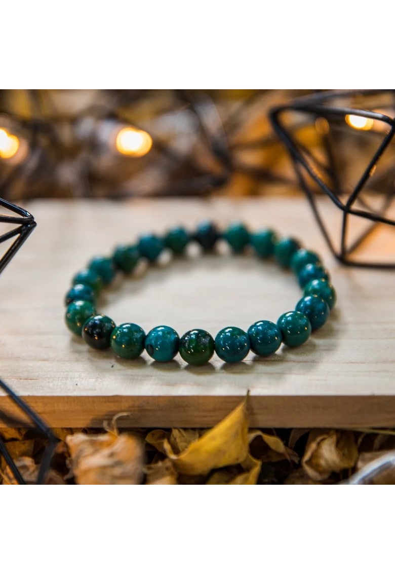 Bratara cu pietre semipretioase - Pheonix Stone Royal Green - pentru barbati - margele de 8 mm