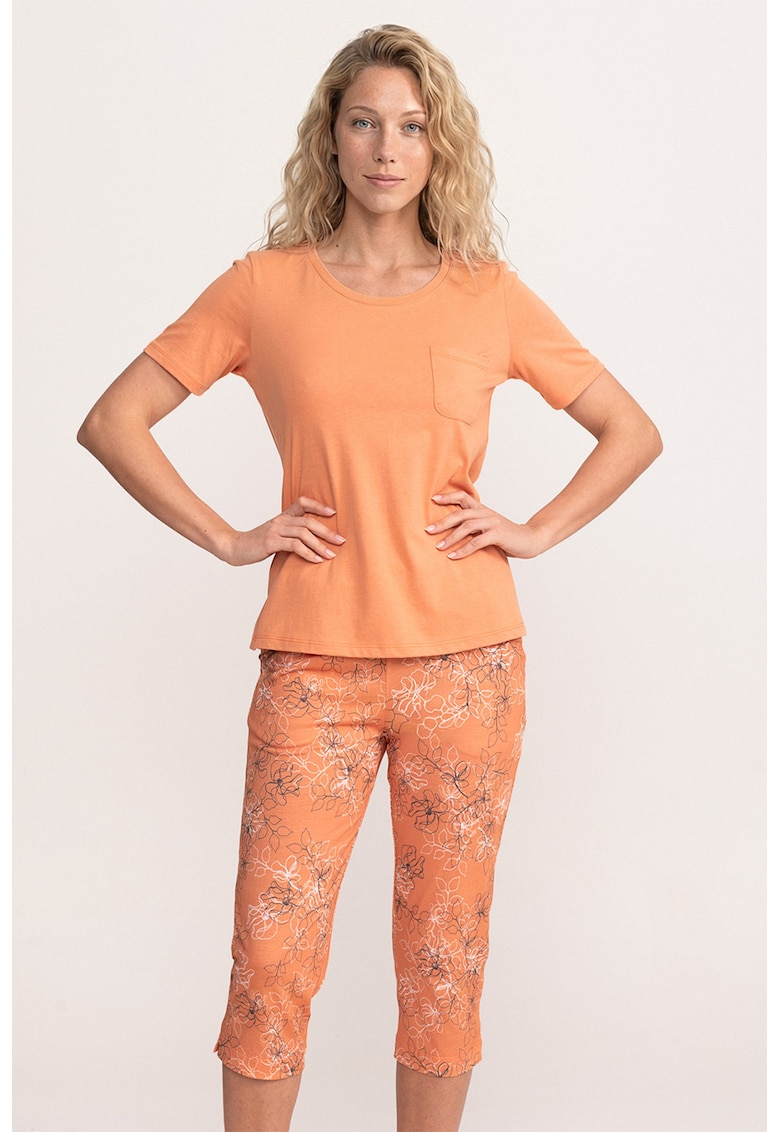 Pijama din amestec de modal Narcisa - Portocaliu