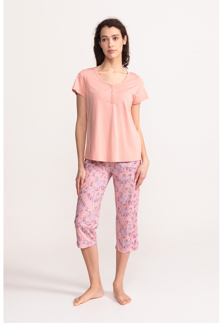 Pijama din amestec de modal Salma - Roz somon