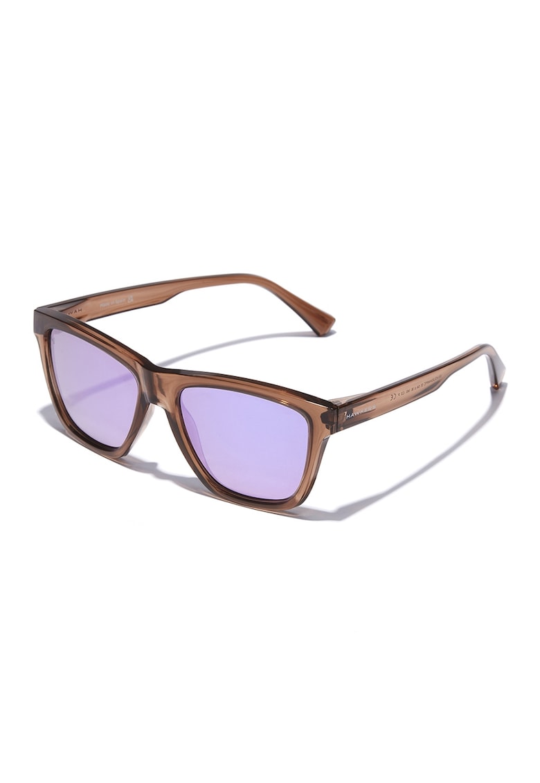 Ochelari de soare patrati cu model unisex si lentile polarizate - Maro