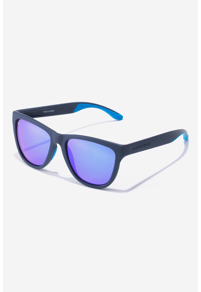 Ochelari de soare patrati cu lentile polarizate si model unisex - Bleumarin