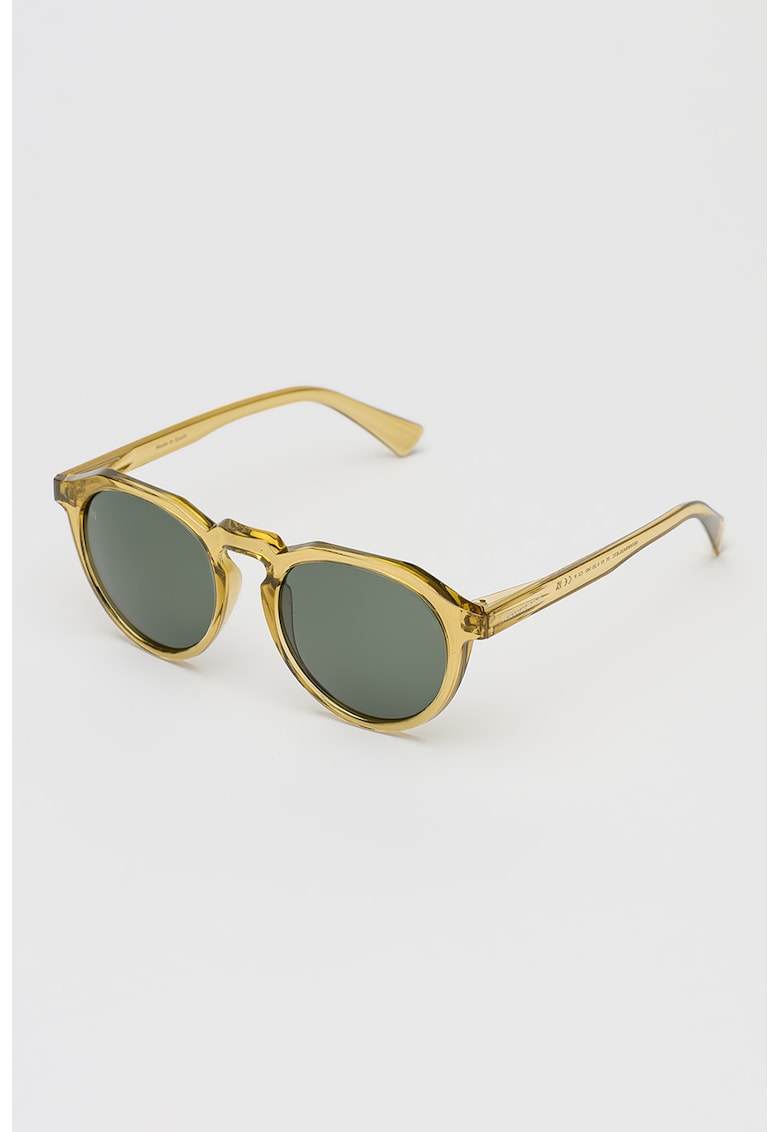 Ochelari de soare pantos unisex cu lentile polarizate si logo discret - Galben mustar