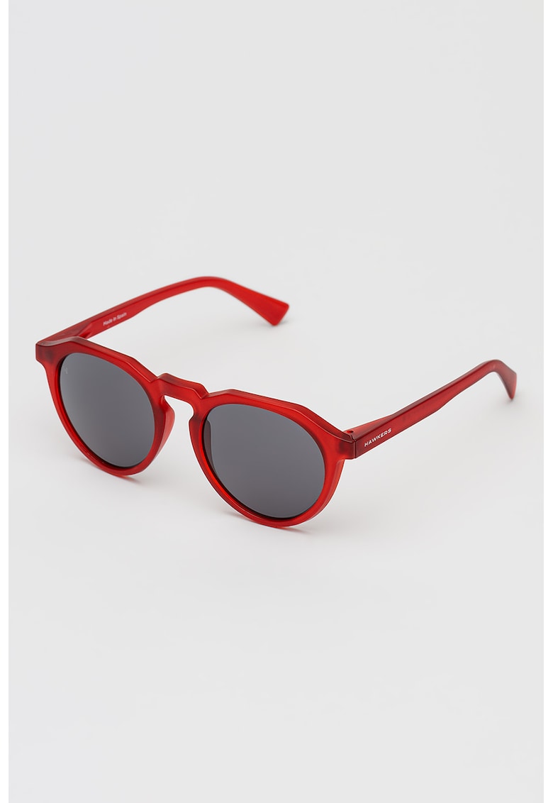 Ochelari de soare pantos unisex cu logo discret - Rosu inchis