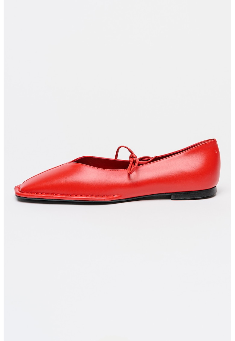 Balerini din piele cu varf patrat Sway - Rosu vermillion
