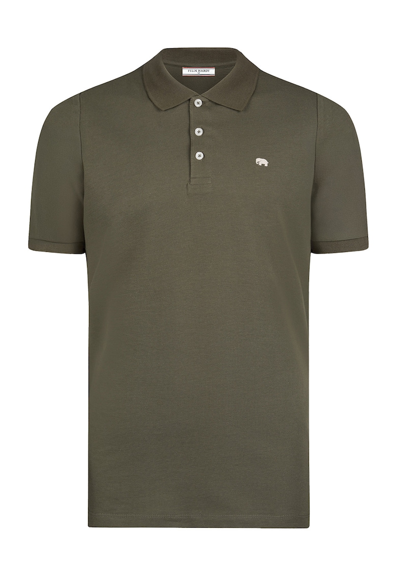 Tricou cu guler polo si model uni - Kaki