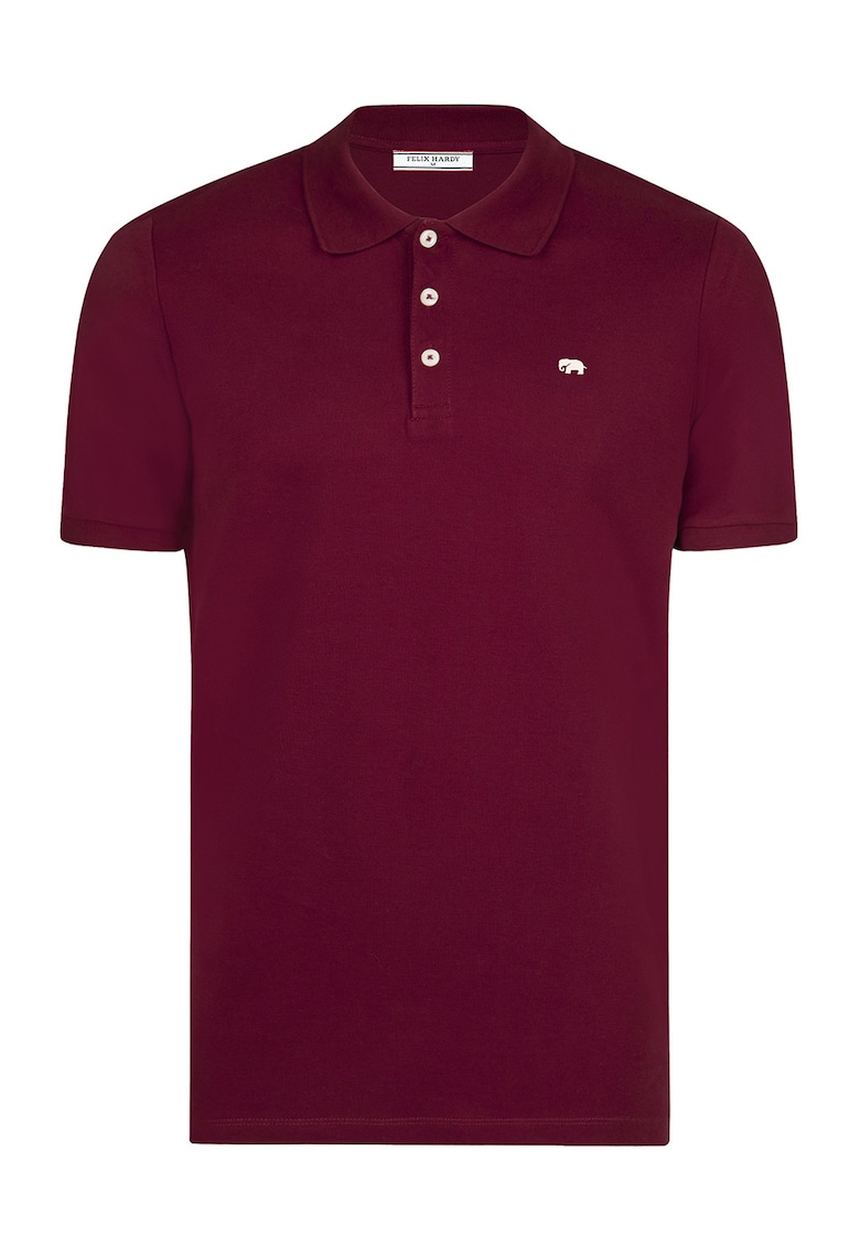 Tricou cu guler polo si model uni - Visiniu