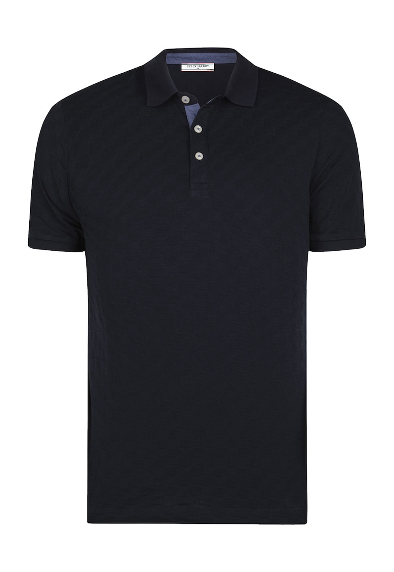 Tricou polo cu model uni - Bleumarin