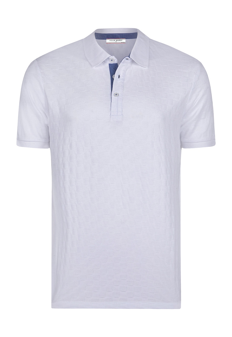 Tricou polo cu model uni - Alb murdar